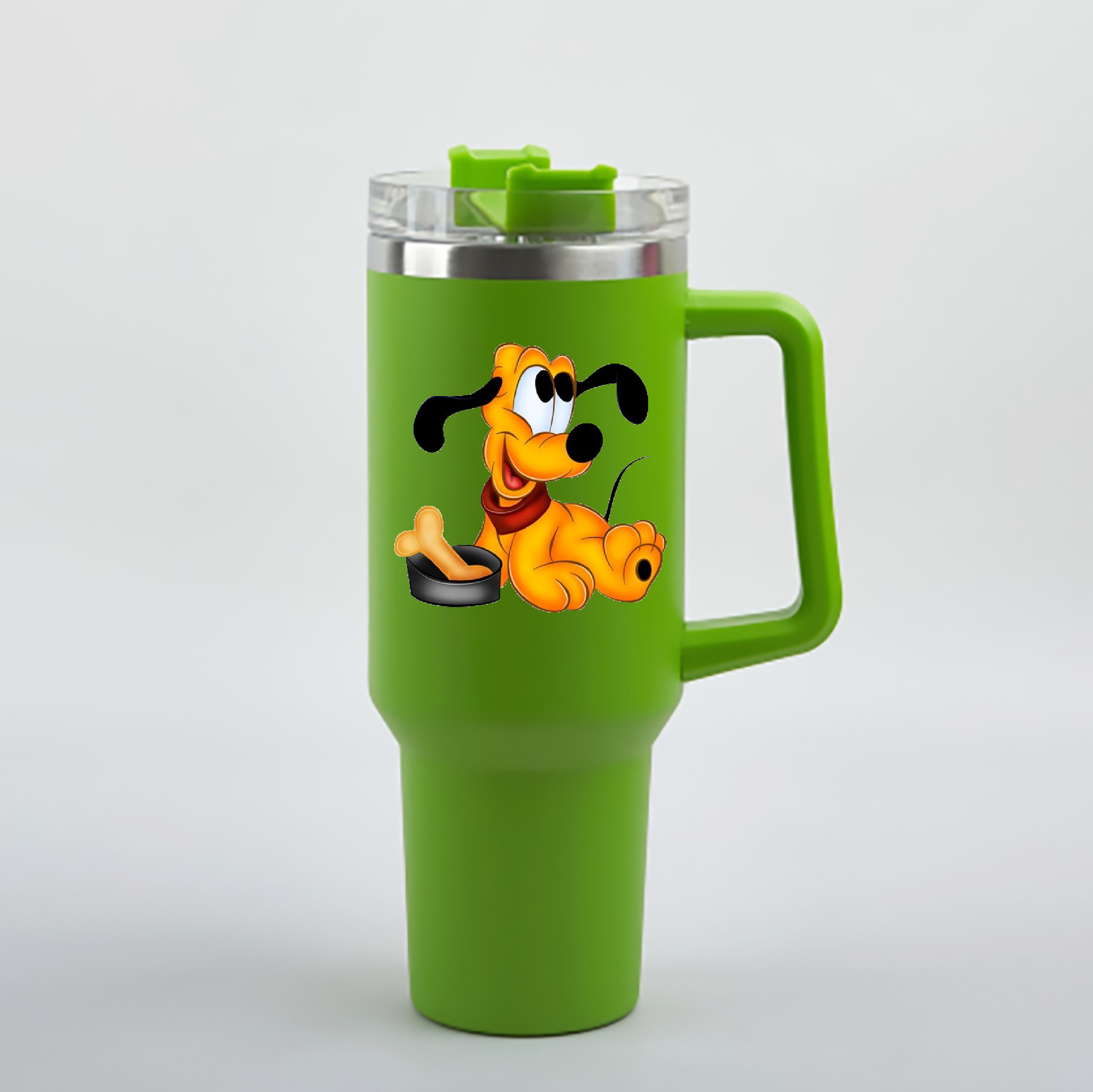 （画像用） ミッキーマウス Mickey Mouse 1200mL車用タンブラー - クリスタルステッカー（プラスチックストロー付き）